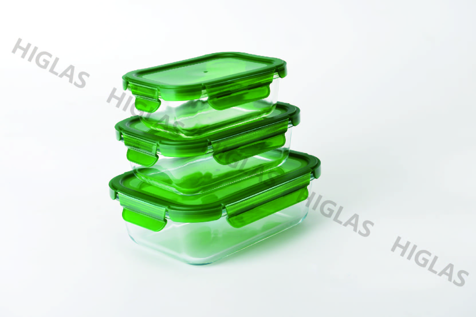 Rect.food container with external positioning lid