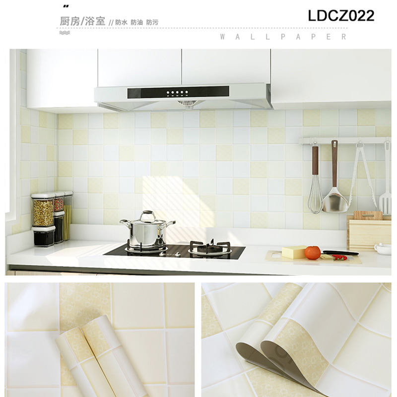 PVC tiles ceramic self adhesive wallpaper for bathroom kitchen renovation