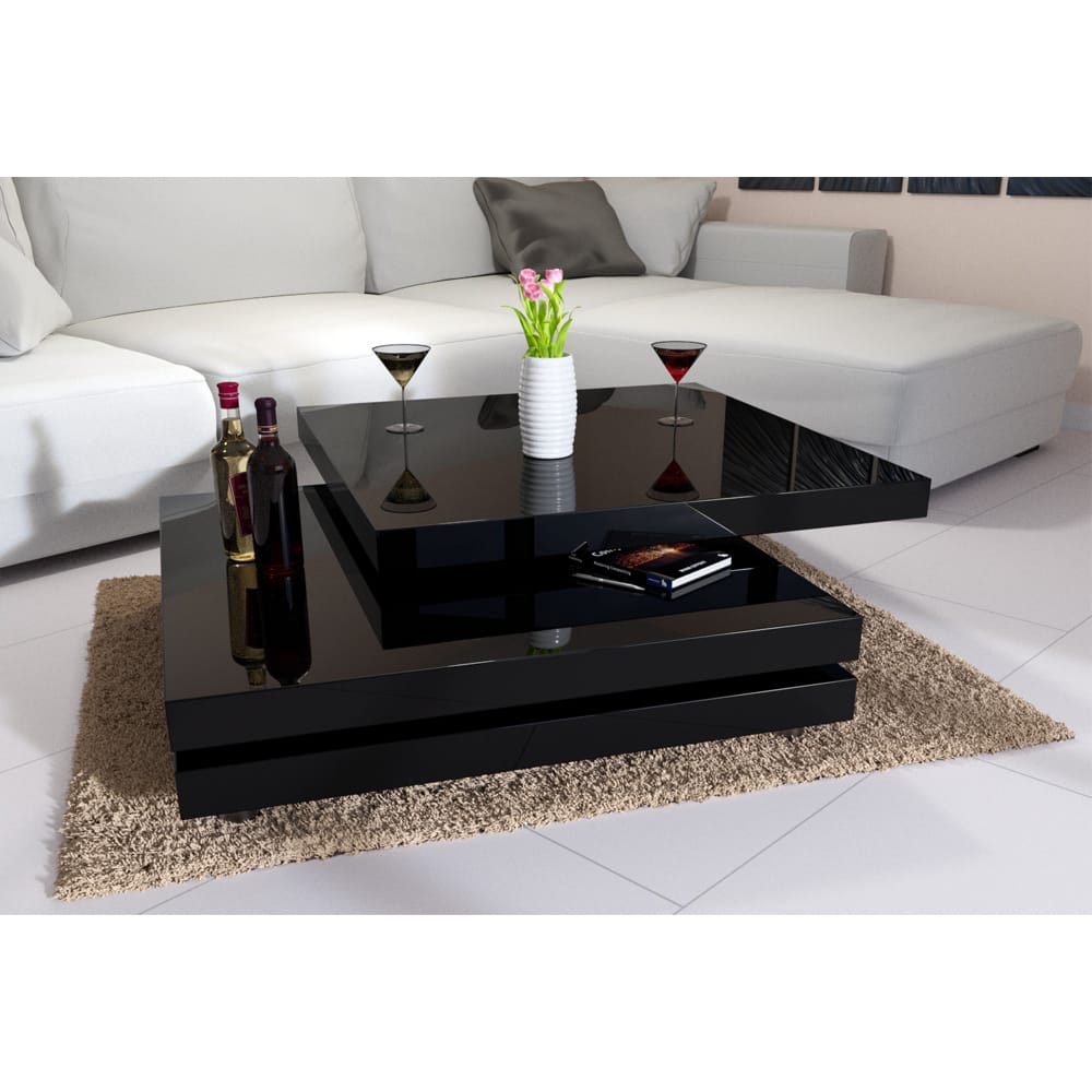 Rotating three floor coffee table