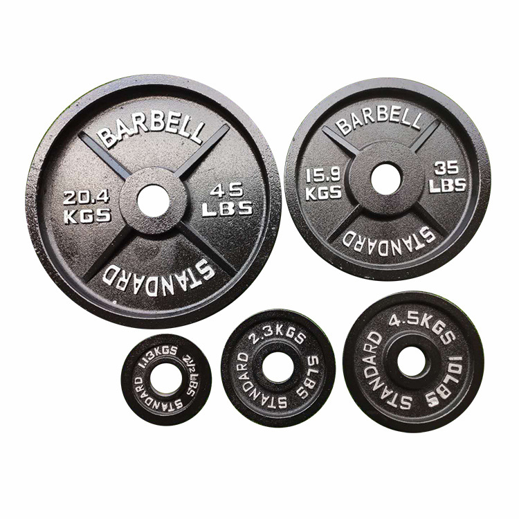 Factory wholesale price body building CASTED IRON barbell plate standard weightlifting plate