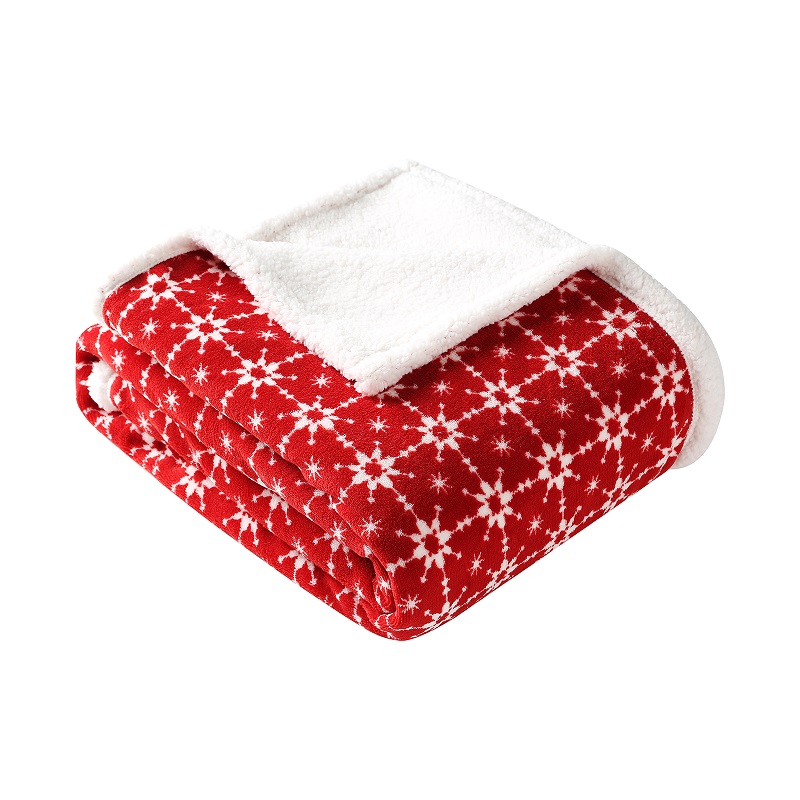 Printed Coral Fleece / Sherpa Blanket