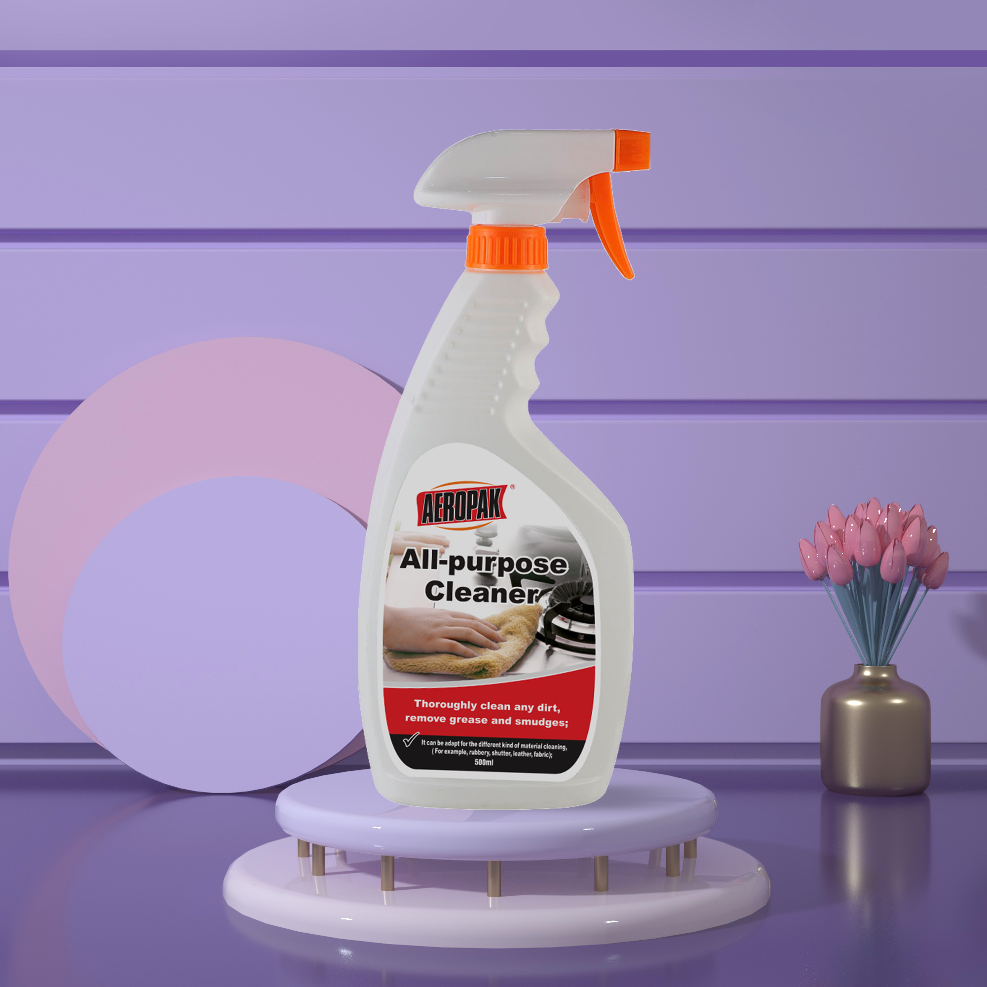 Aeropak 500ml Liquid Neutral Water Household Floor Carpet All purpose Cleaner Spray