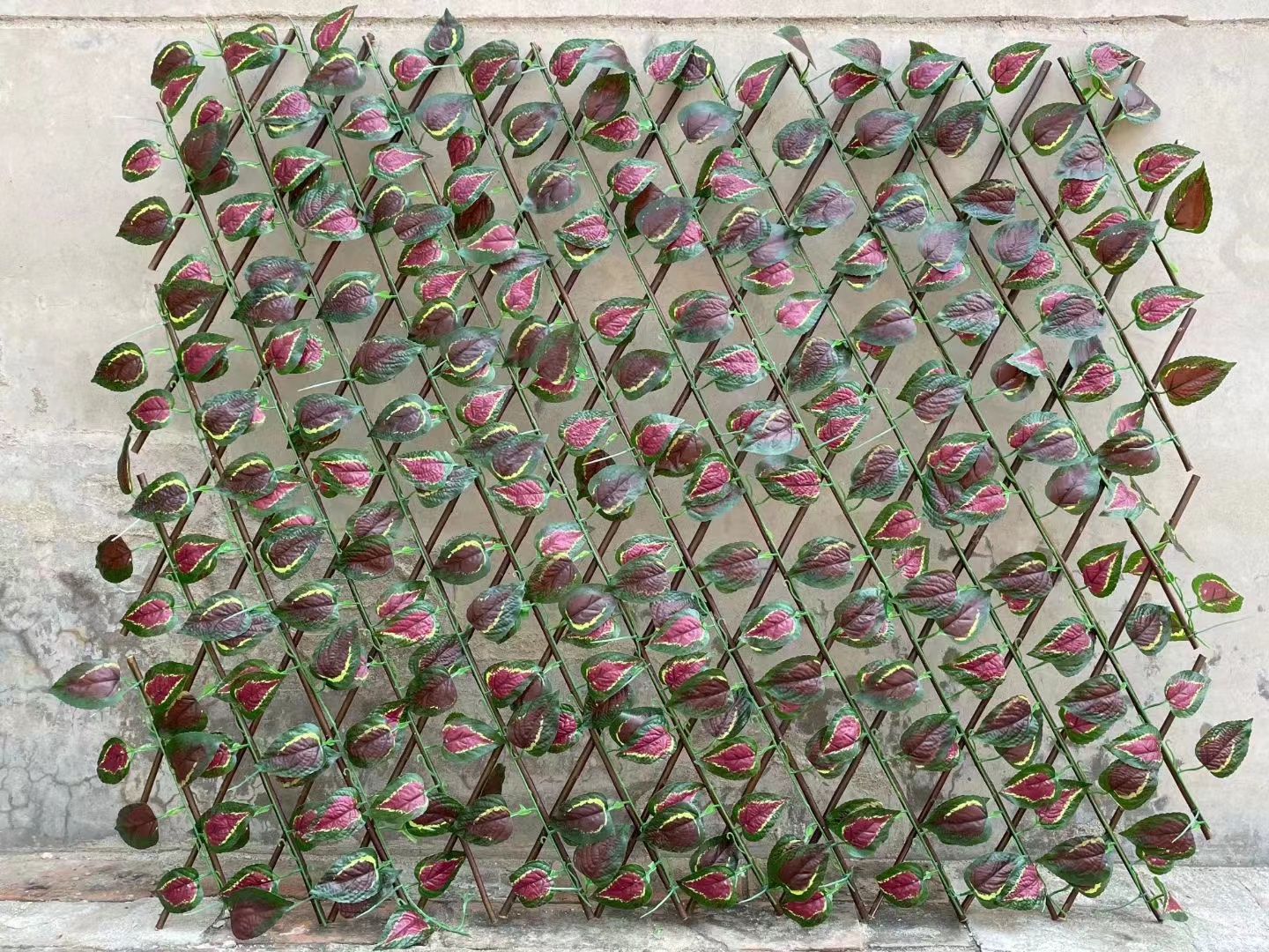 Willow trellis with artificial leaves