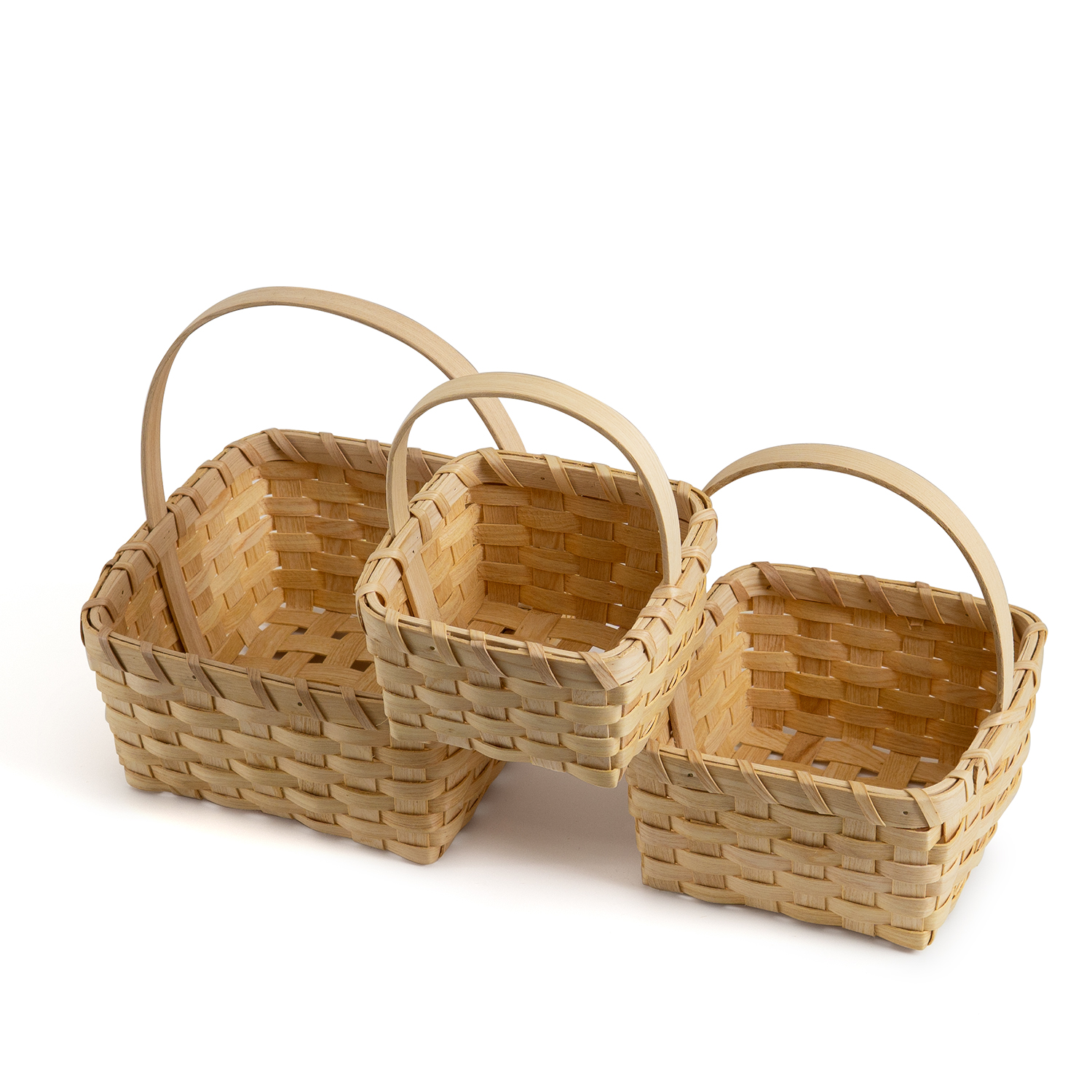 Wood basket ,Easter Basket,Natural Woven wood basket SET/3