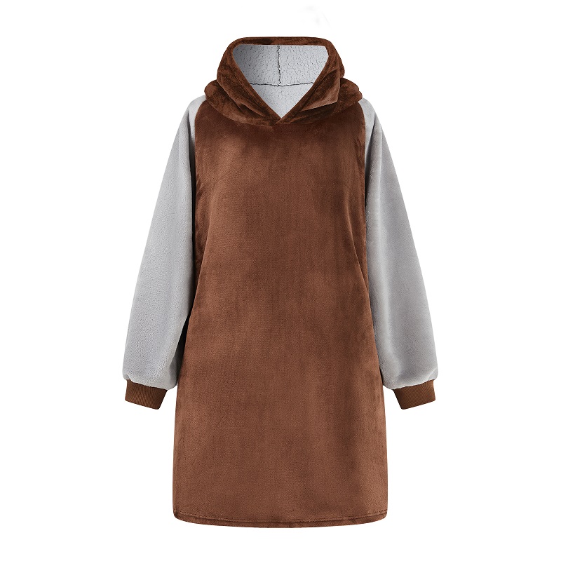 Flannel Bonded With Sherpa Hoodie Blanket