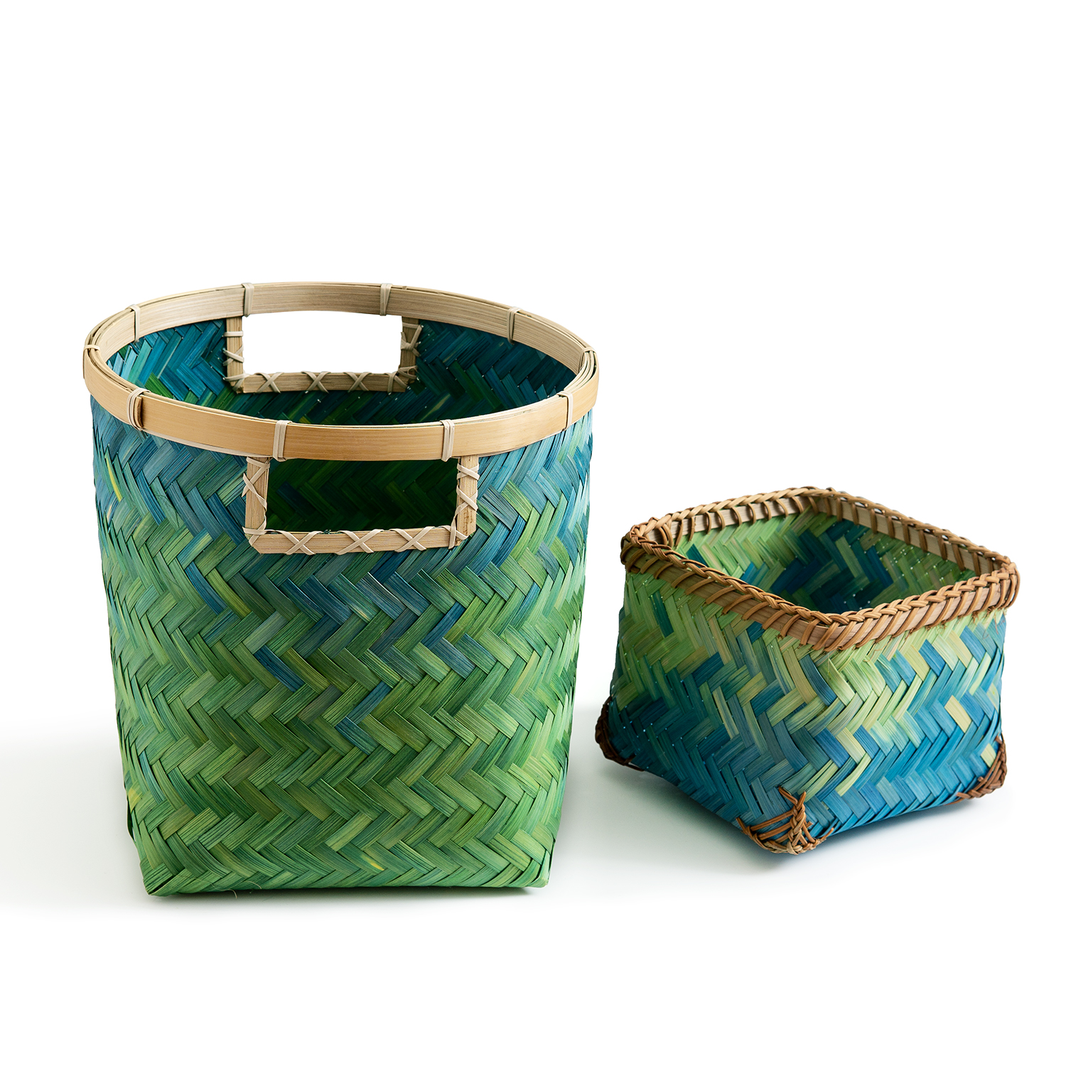 Bamboo custom round storage bucket