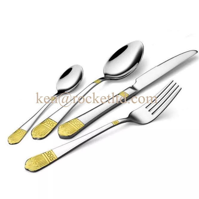 Color Stainless steel soup spoon