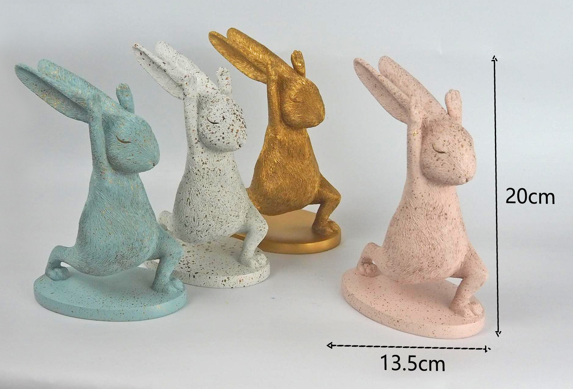Fashion resin yoga bunny home décor and office décor