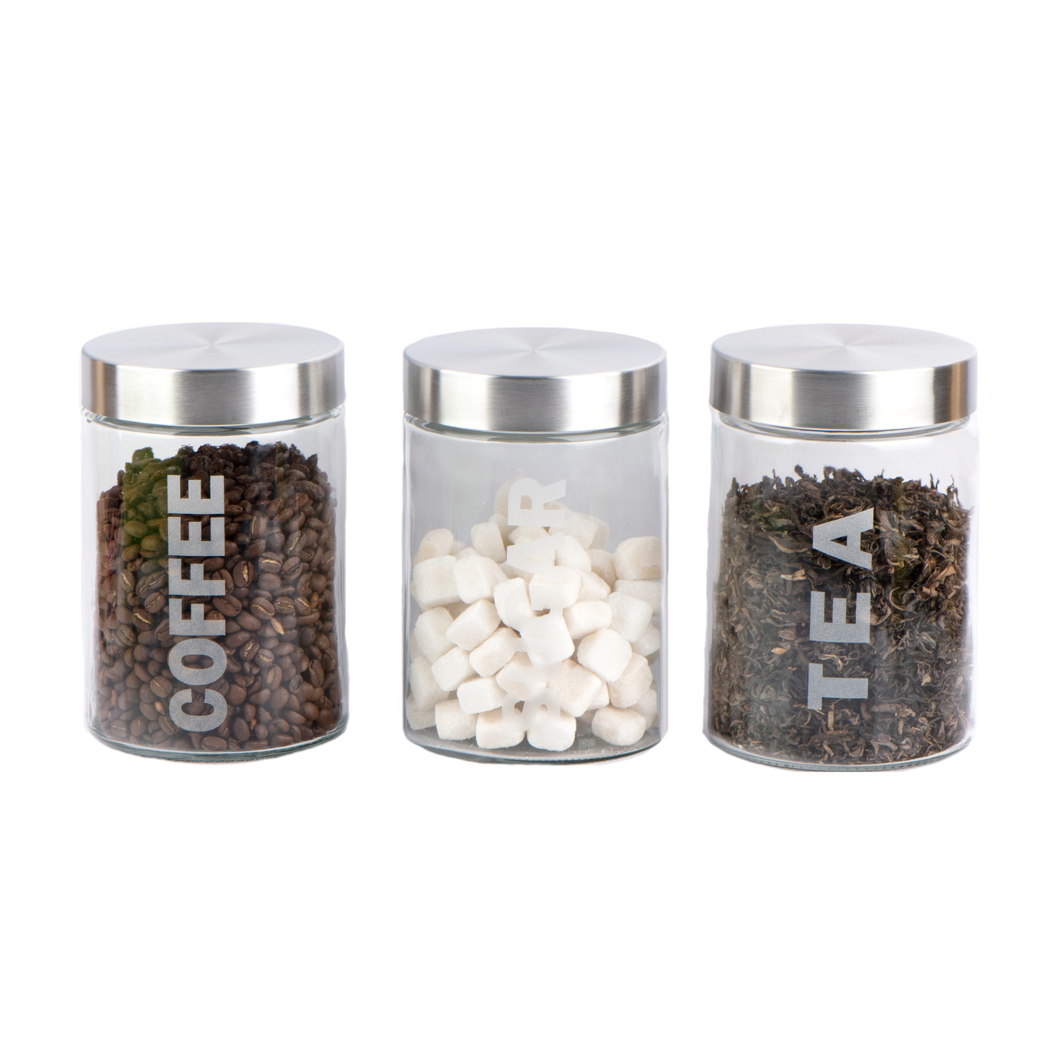 Round glass food jar with screw metal lidwith frosted design CCP056DS1-3/3