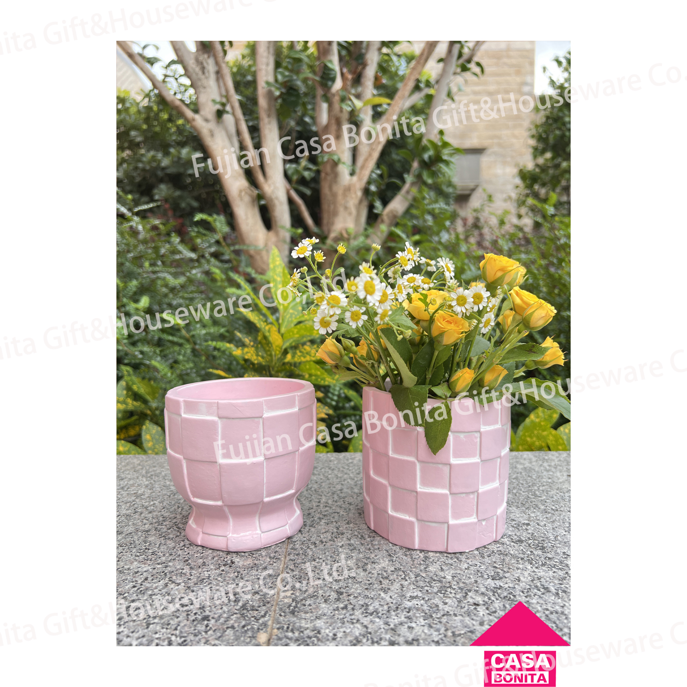 Simple plaid flowerpot vase decoration
