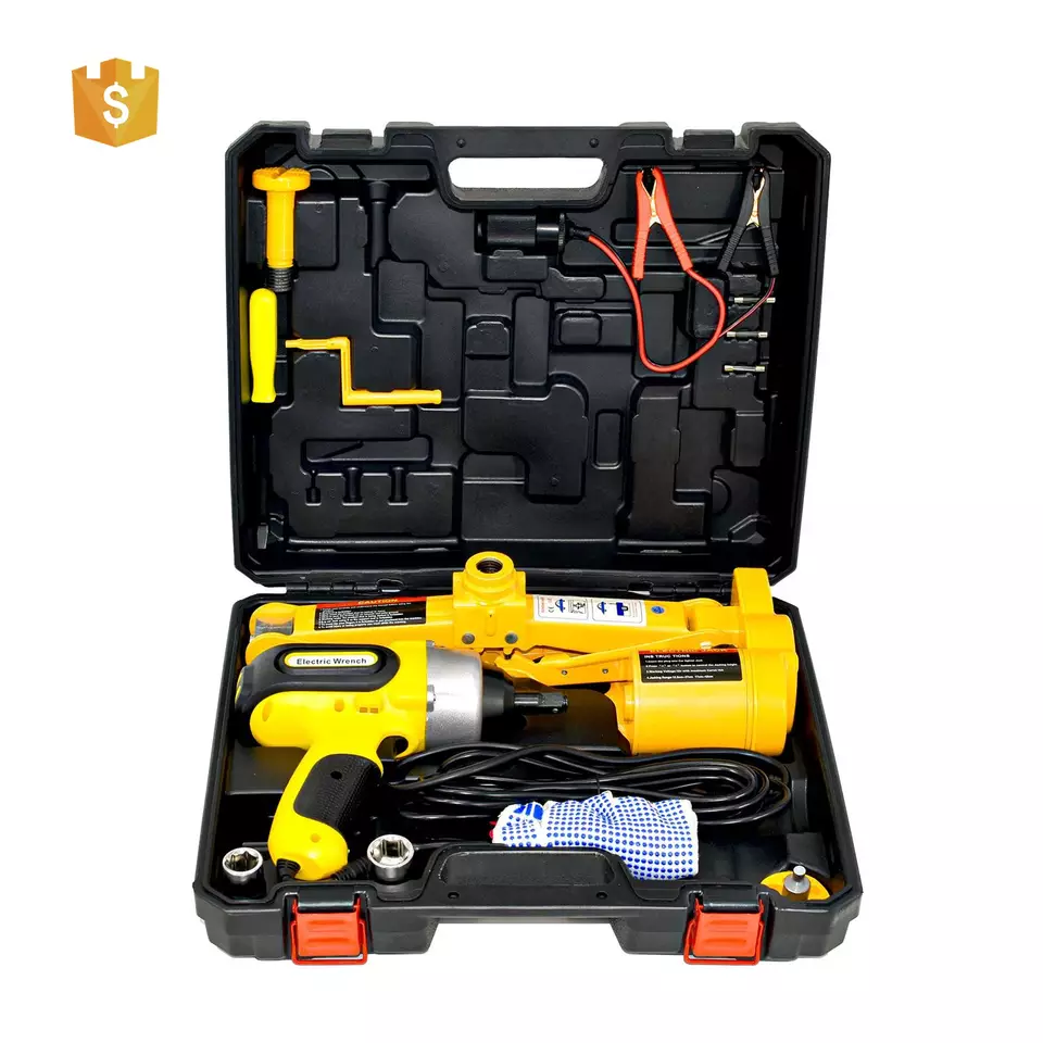 100W DC12V 3T wrench torque 380 N.M tire changing kit 3 in 1 car hydraulic electric jack for car