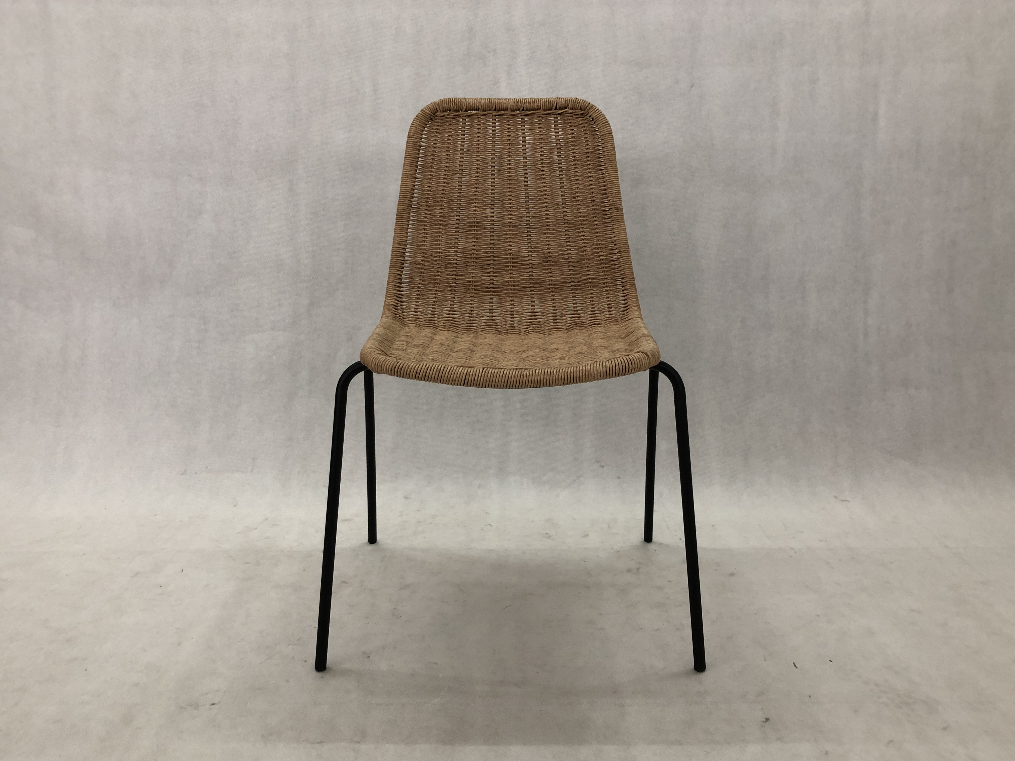 WAM-CB6199 Iron PE Wicker Dining Chair indoor and outdoor
