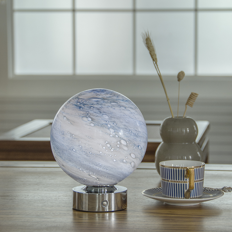 Touch LAMP Handmade color art Glass Table Lamp ,Spherical shape D18R70TTG Starry sky Series
