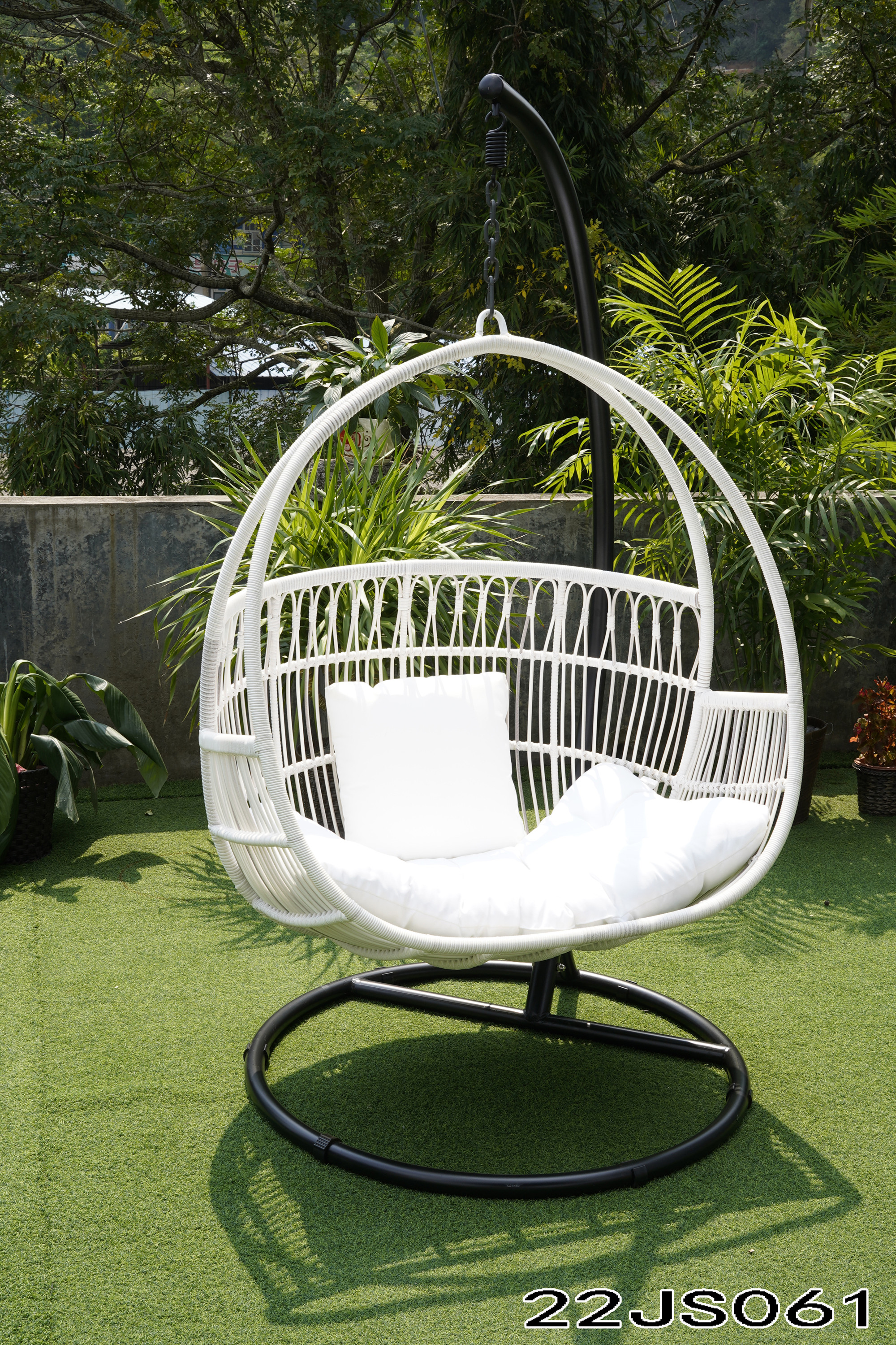 Pe Rattan Egg Shape Hanging Lounge