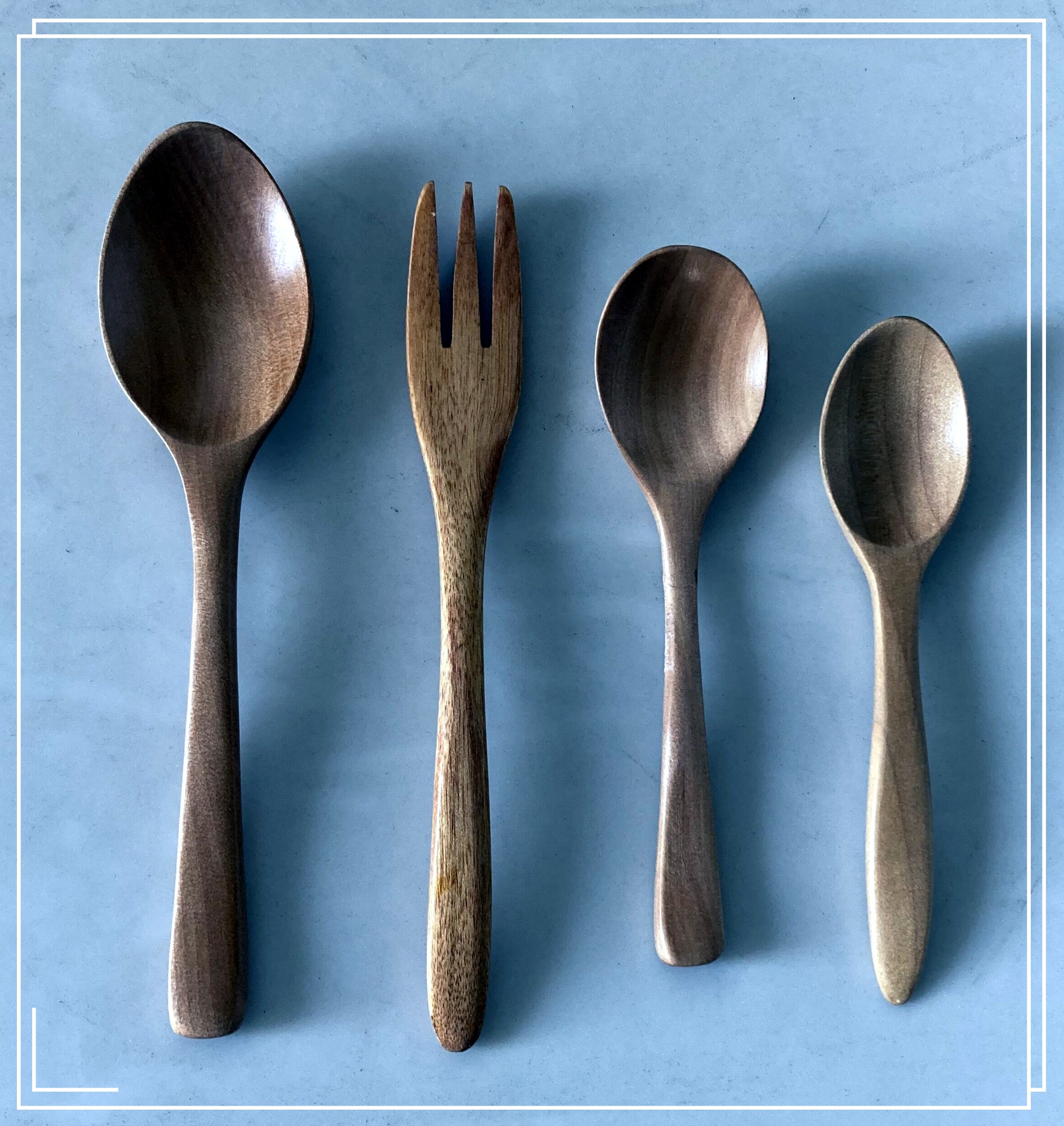 Schima superba wooden spoon and fork