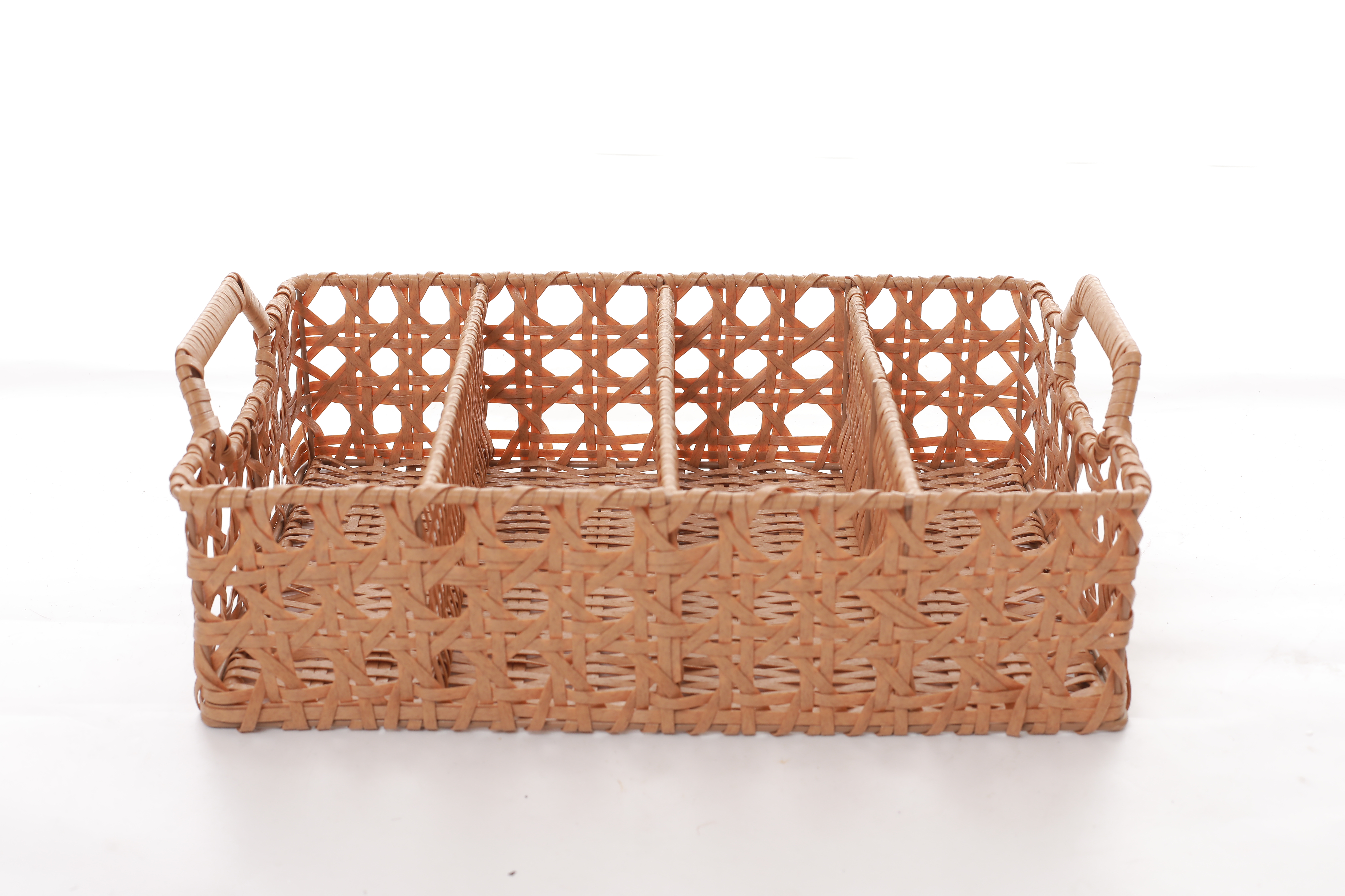 Plastic rattan hand-woven fruit sundries storage basket