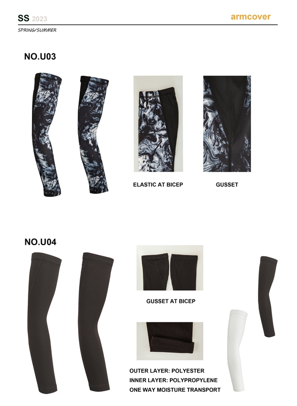 summer/spring cold feeling, long lasting odor free men's weft polyester knit arm cover for outdoor sports