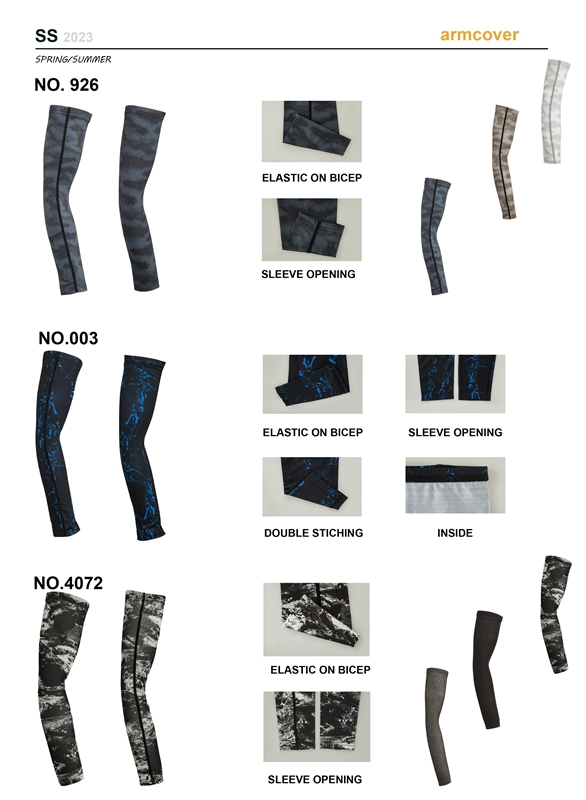 summer/spring cold feeling, long lasting odor free men's weft polyester knit arm cover for outdoor sports