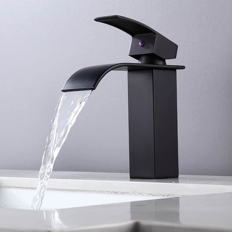 Koen Black Waterfall Basin Faucet