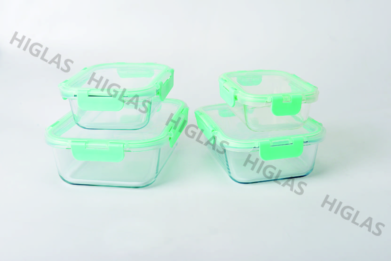 Rect.food container with ear clip lid