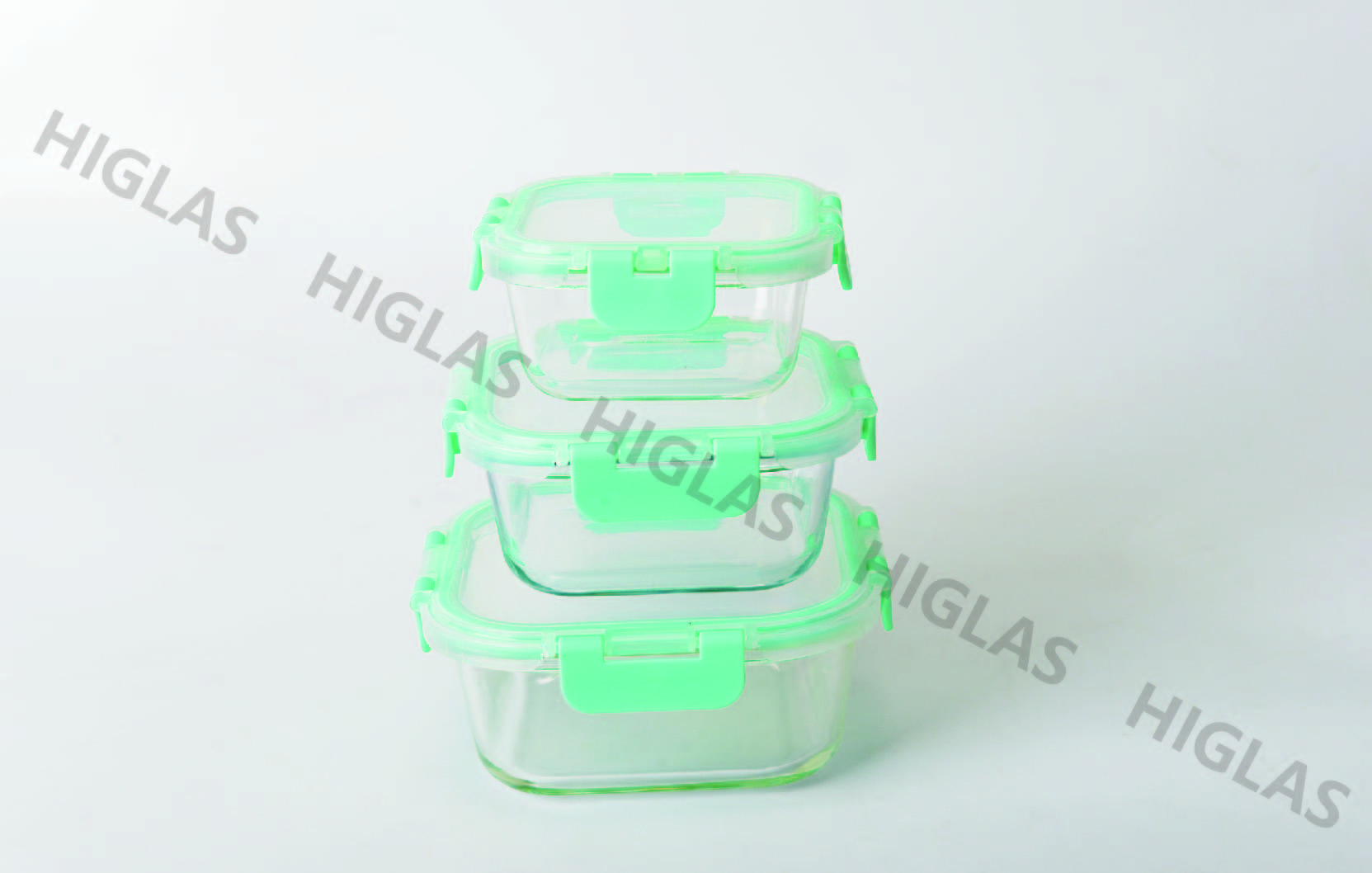 Square food container with ear clip lid