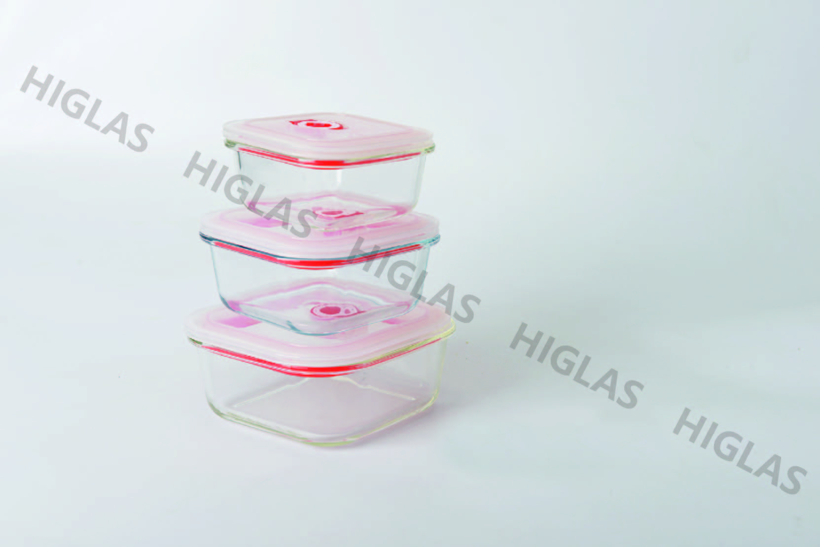 Square food container with air-tight lid