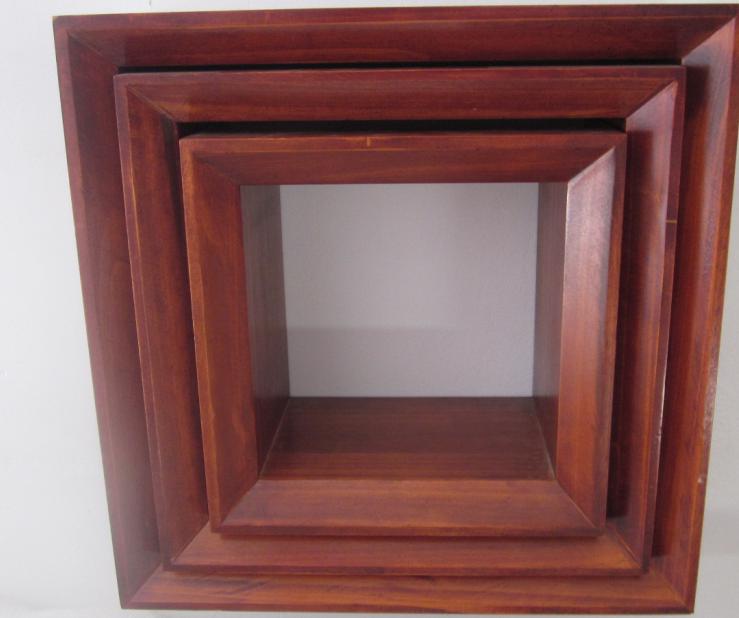 Wooden Wall Shelf of Three