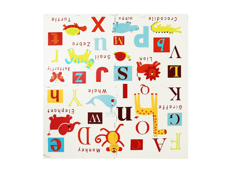 EVA color printing puzzle mat for baby crawling