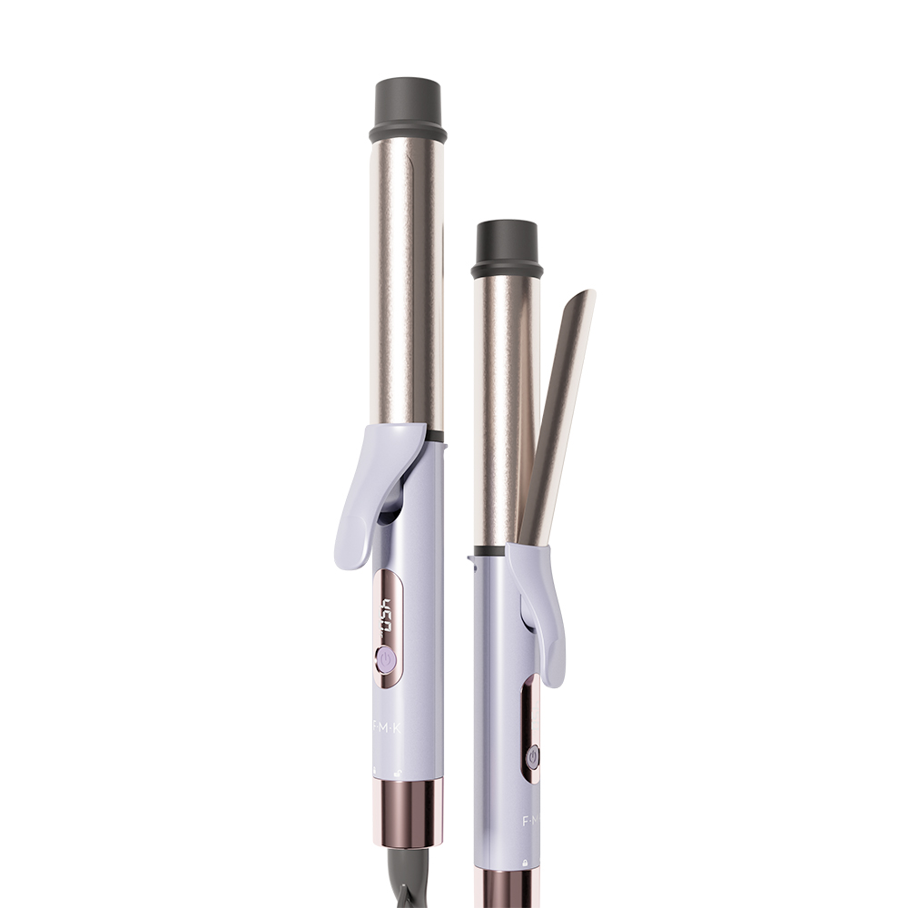 FMK 25mm hair curling wand with detachable power cord professional LED digital Titanium curling Iron