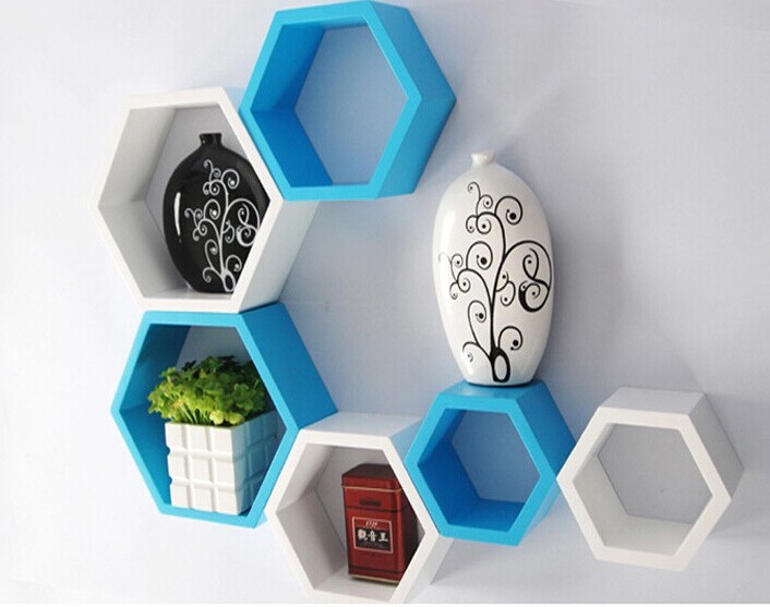 Hexagon Wall Shelf/Decorated Wall Shelf