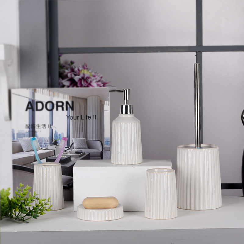 Stoneware bathroom set