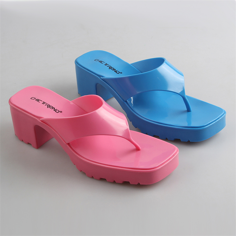 Ladies Jelly High-Heeled Slipper
