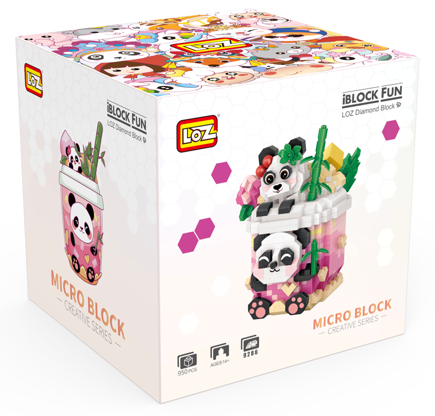 LOZ DIY educational diamond building block toys - Panda juice