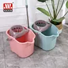 Haixin hot selling plastic mop bucket floor cleaning mop bucket with plastic handle with wheel