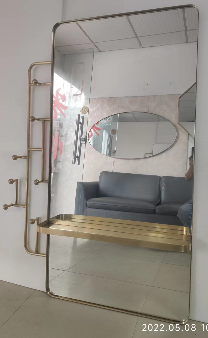 stainless steel frame wall mounted bathroom vanity mirror