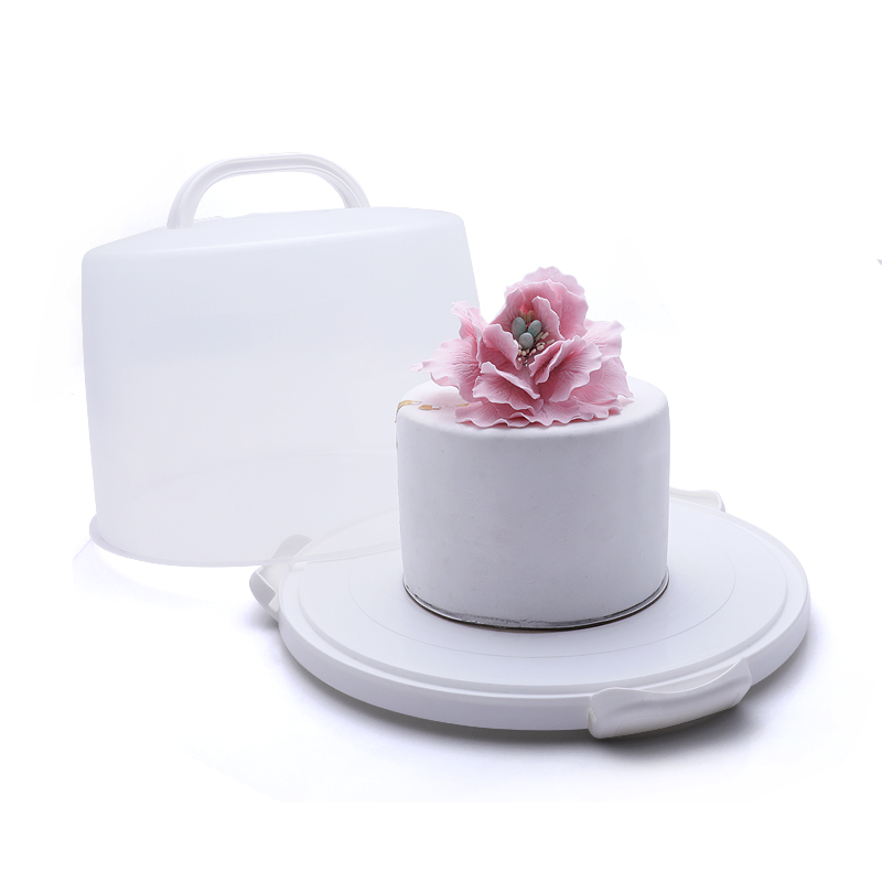 Wina foodgrade plastic cake storage carrier box with collapsible handle