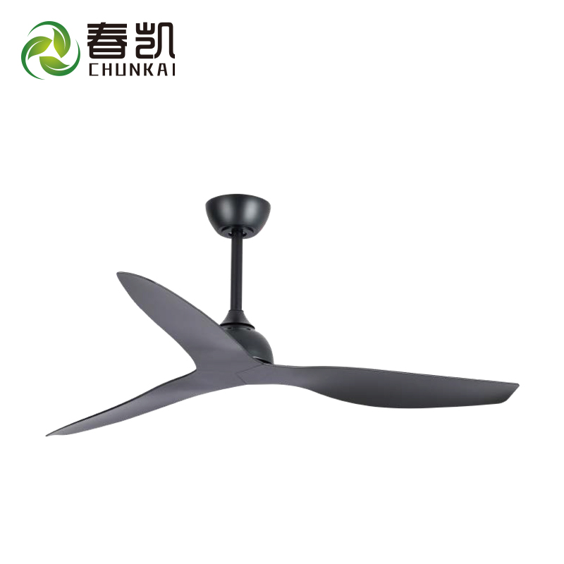 52 Inch Matte Black 3 ABS High-quality Plastic Fan Blade Remote Control Ceiling Fan No Light