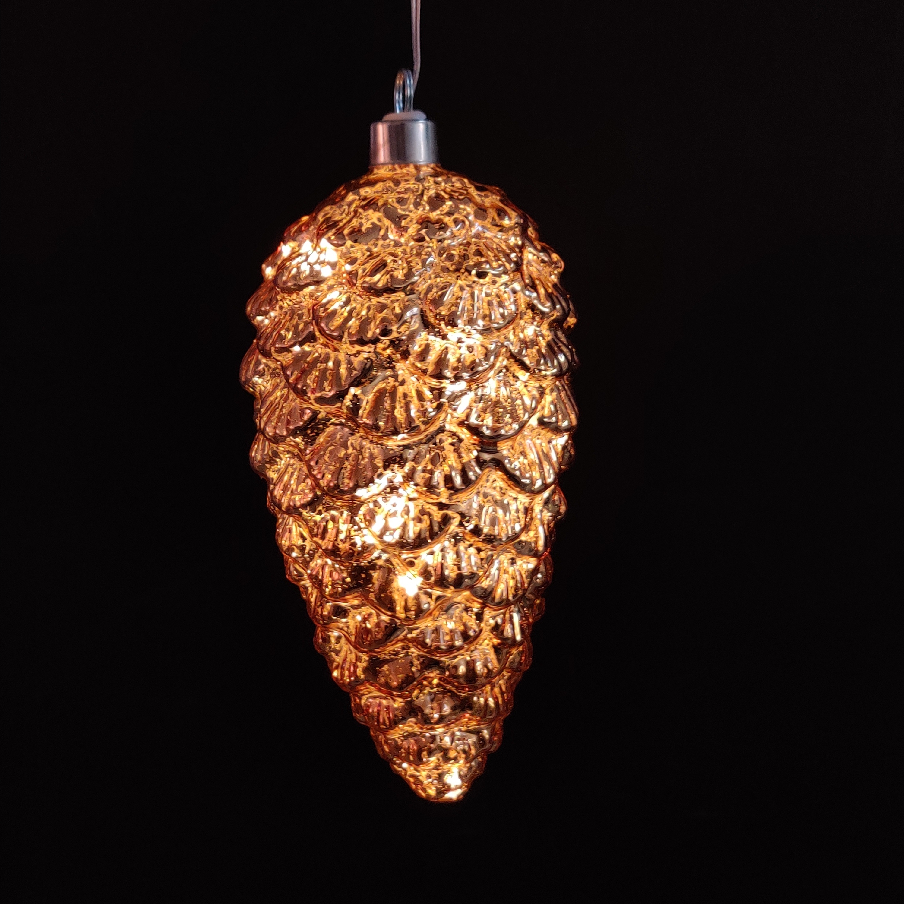 Glitter Pinecone Glass Christmas Ornament | Tree Hanging Decor and Holiday Gift Accent | Hot-selling