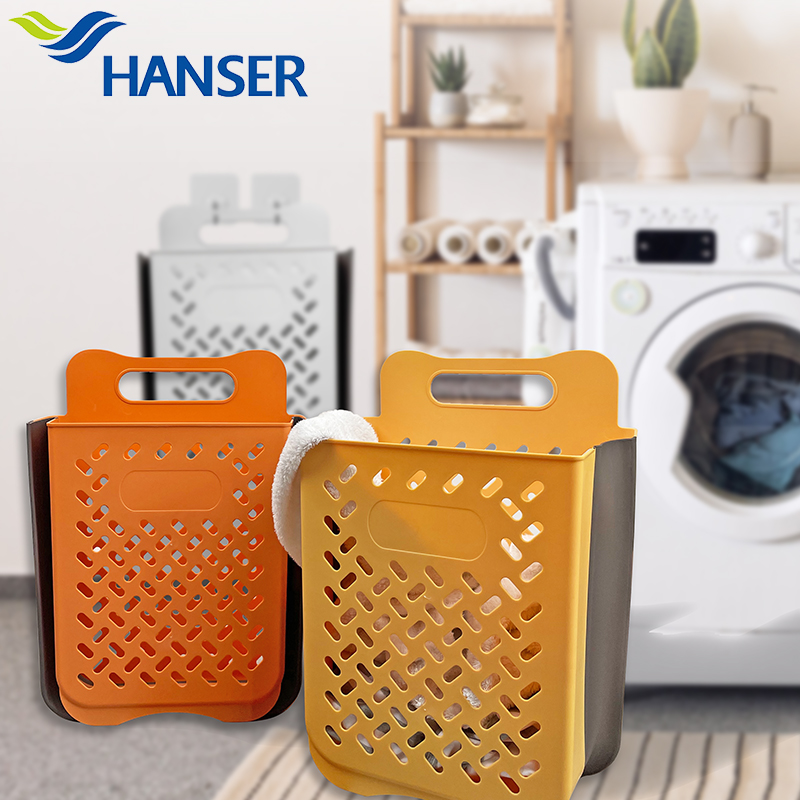 Hanser Hanging laundry basket Folding storage basket