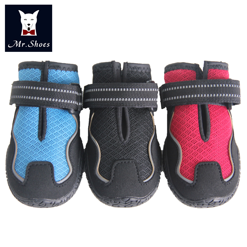 Mr.shoes Outdoor Breathable Reflective Dog Shoe Refelective Waterproof Dog Shoes