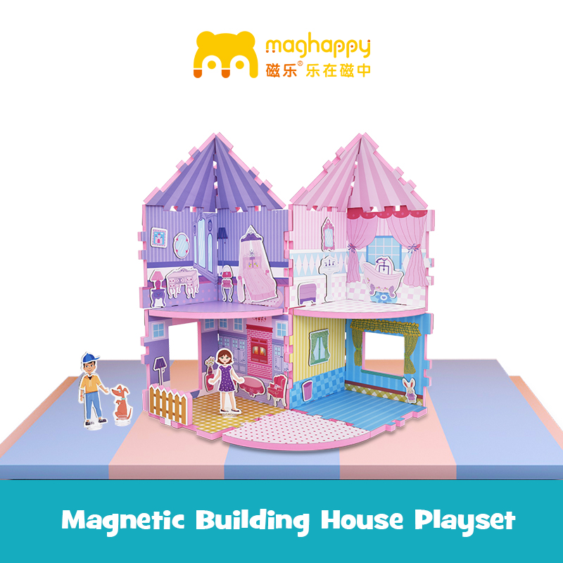 Magnetic Building House Playset