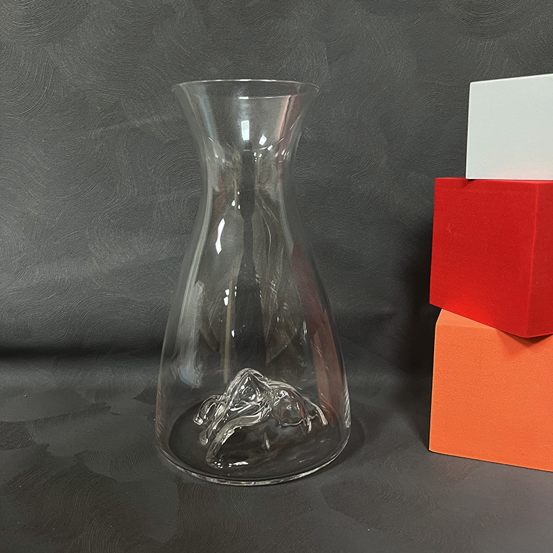 Hand made crystal glass iceberg red wine carafe for christmas gift