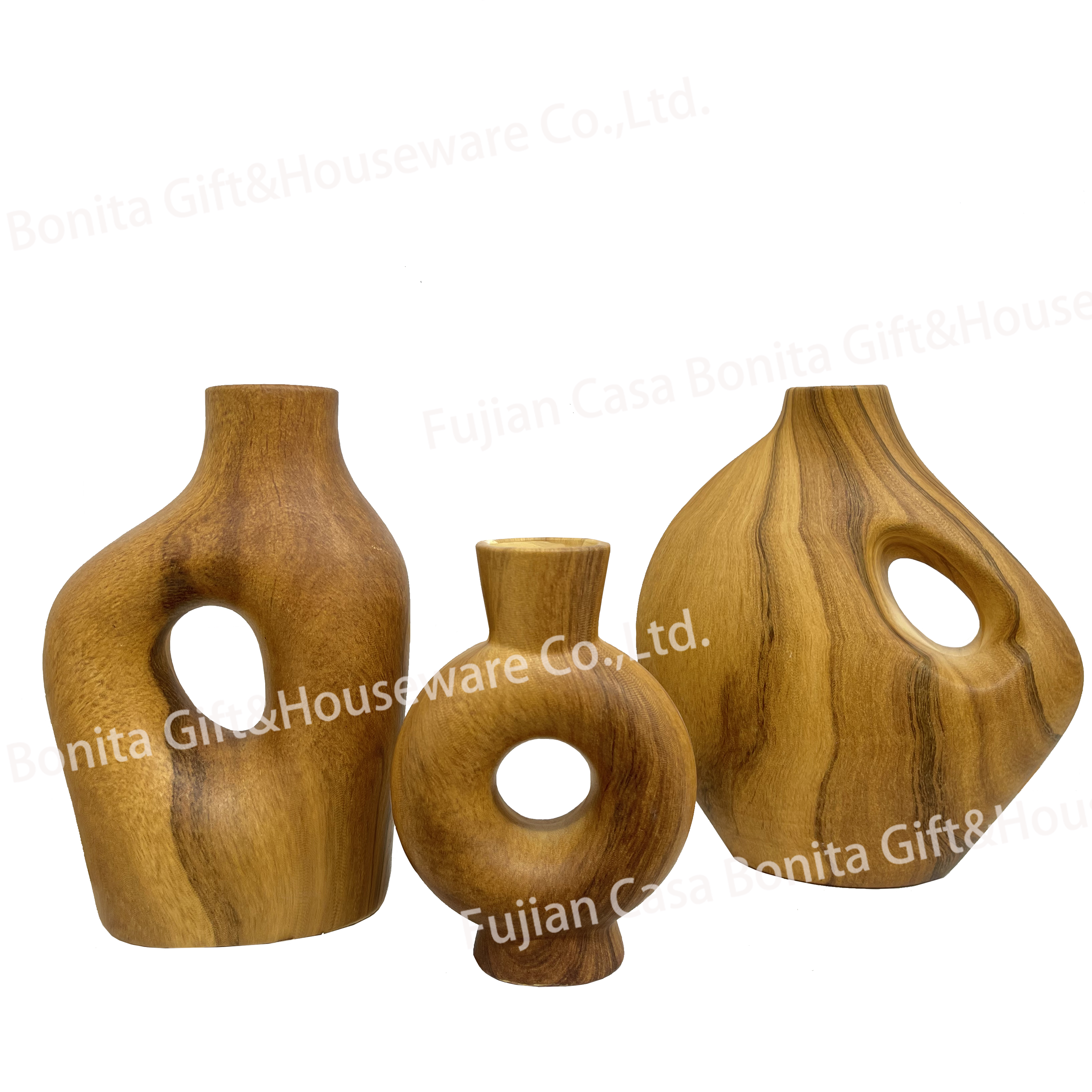 Simple wood grain vase flowerpot