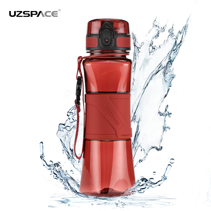 UZSPACE wholesale tritan cool workout sport protein shaker water bottle with 1-click open and strap