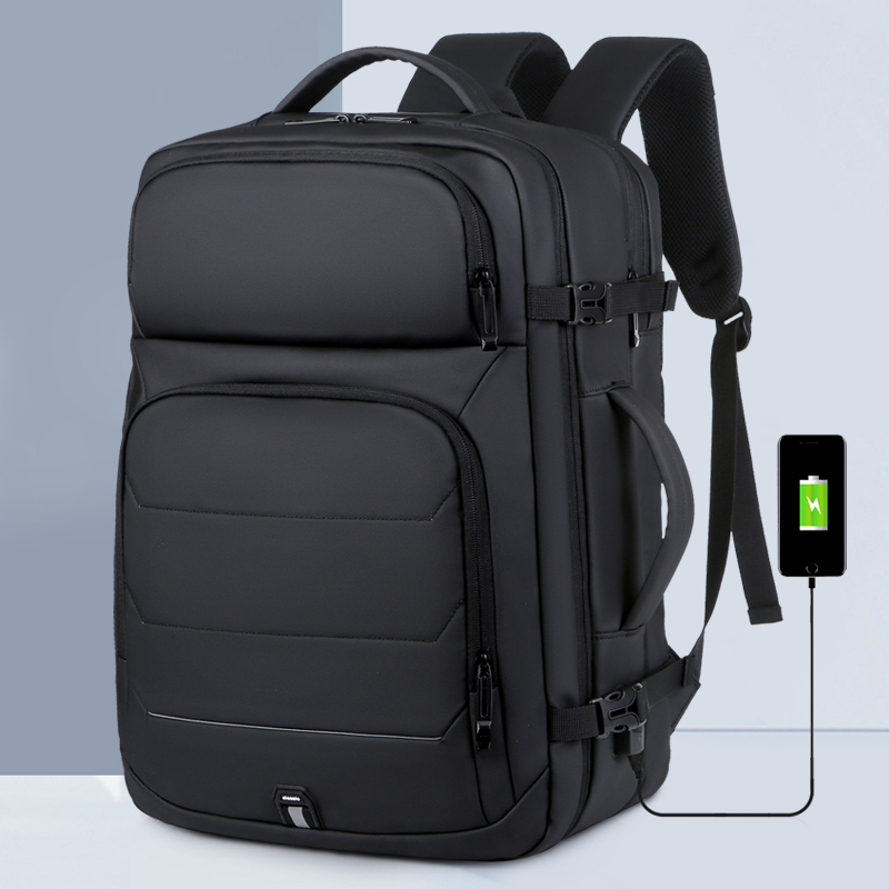 Large Capacity Expandable Backpacks USB Charging 17 inch Laptop Bags Waterproof Business Travel Bag