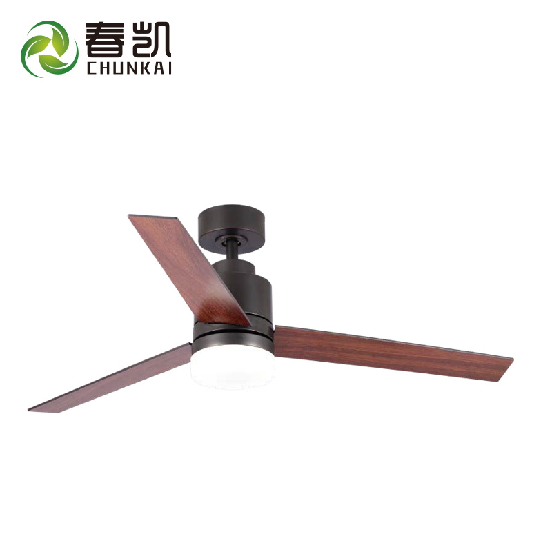 52 inch DC motor remote control ceiling fan 3 splint fan blades with LED light