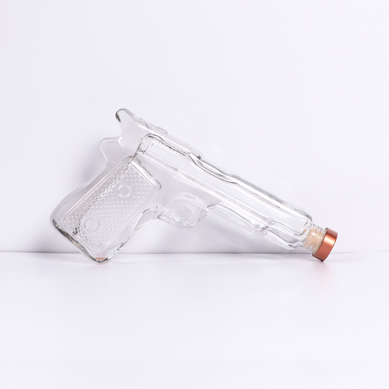 200ml gun shaped glass bottles pistol unique shaped wine glass