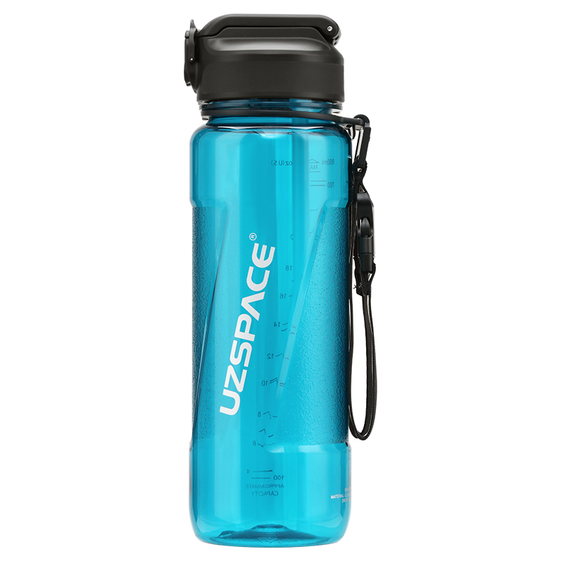 UZSPACE high quality BPA free Leakproof sports water bottles with straw for Fitness Gym Sports