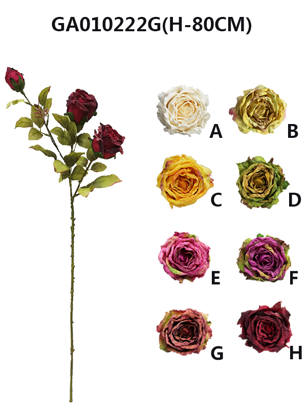 Artificial dried rose *3(H-80CM)