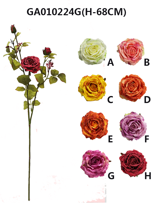 Artificial dried rose *3(H-68CM)